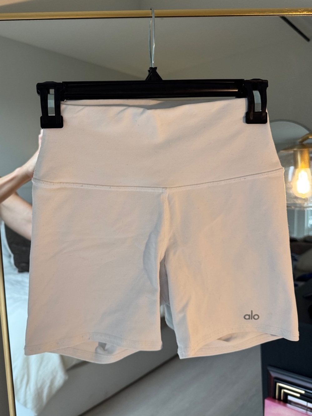 ALO Yoga White High-Rise 5” Shorts